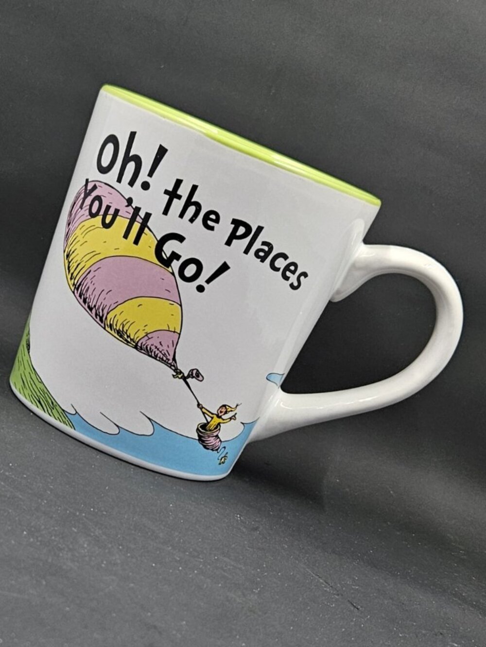 Dr. Seuss Oh! The Places You’ll Go Mug Green Inside Zrike Ceramic Colorful Cup